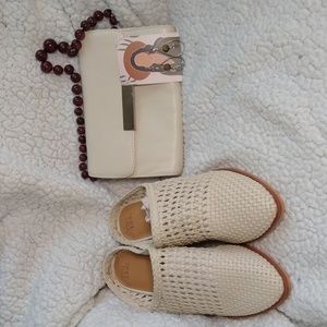 FOUR ITEMS 7.5 shoes Time and True, bag, necklace, earrings. See description.